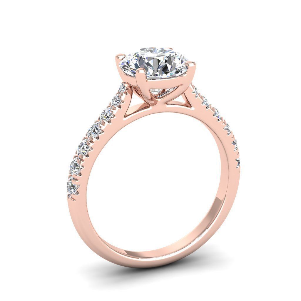 Engagement ring Emily round 3D print model_17
