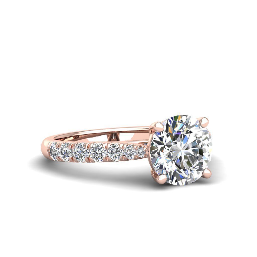 Engagement ring Emily round 3D print model_8