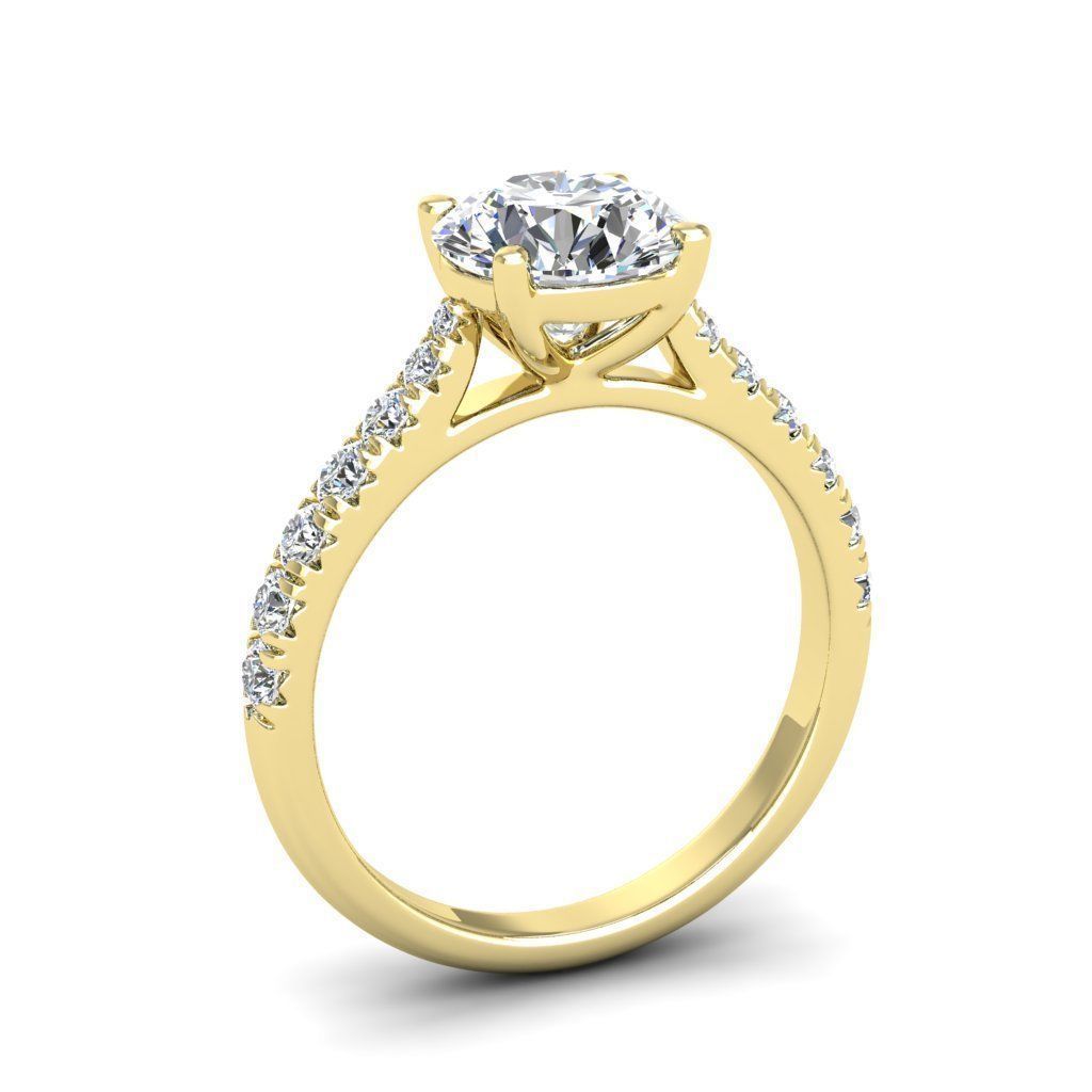 Engagement ring Emily round 3D print model_15