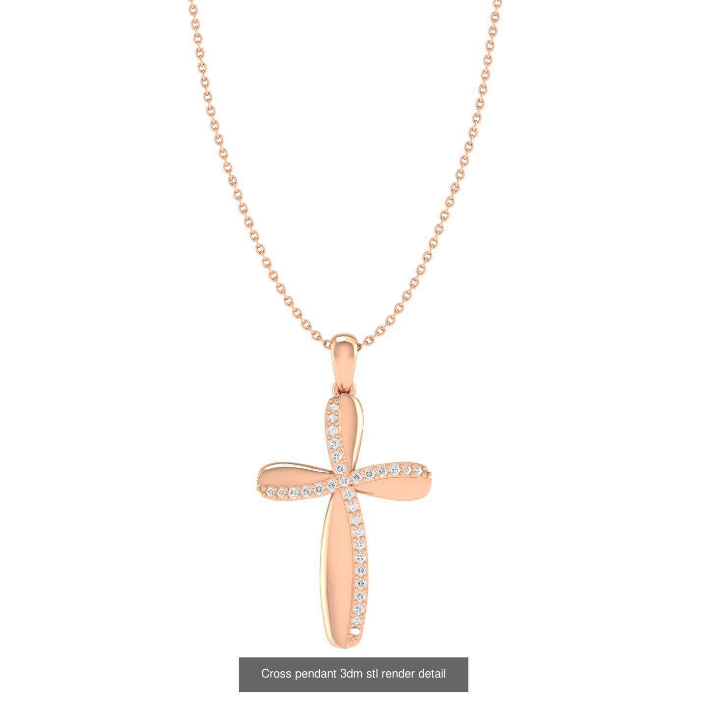 50 Cross Diamond Ring Earrings Pendant Bracelet Renders 3D Model Collection_27