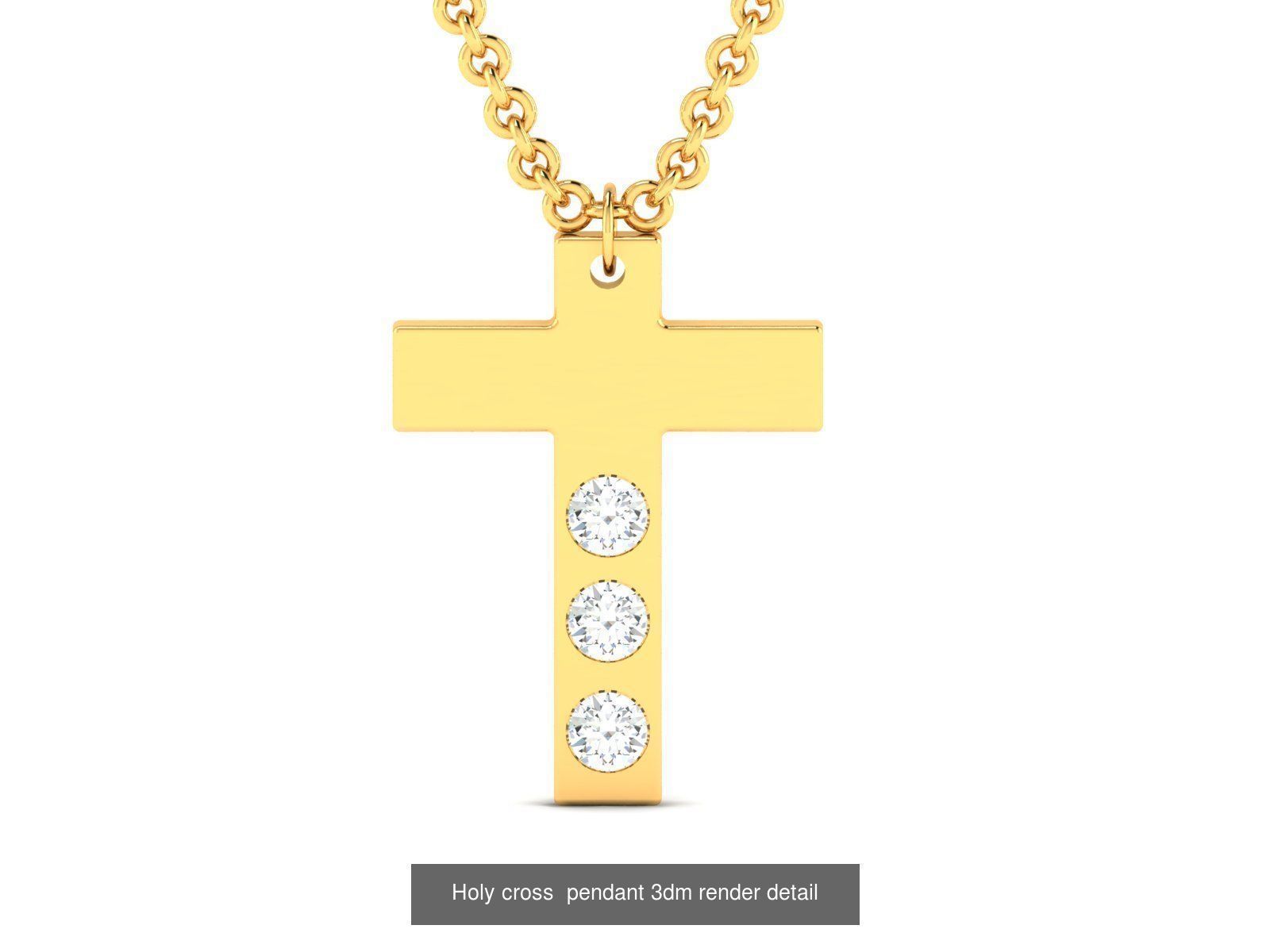 50 Cross Diamond Ring Earrings Pendant Bracelet Renders 3D Model Collection_7