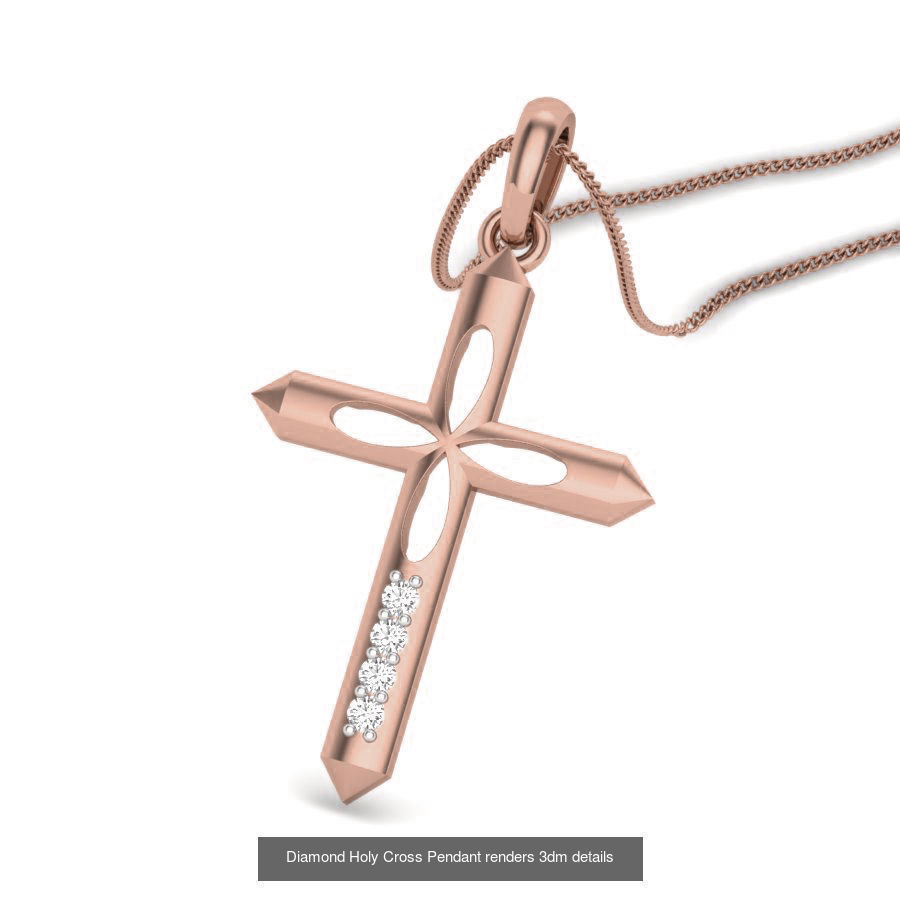 50 Cross Diamond Ring Earrings Pendant Bracelet Renders 3D Model Collection_55