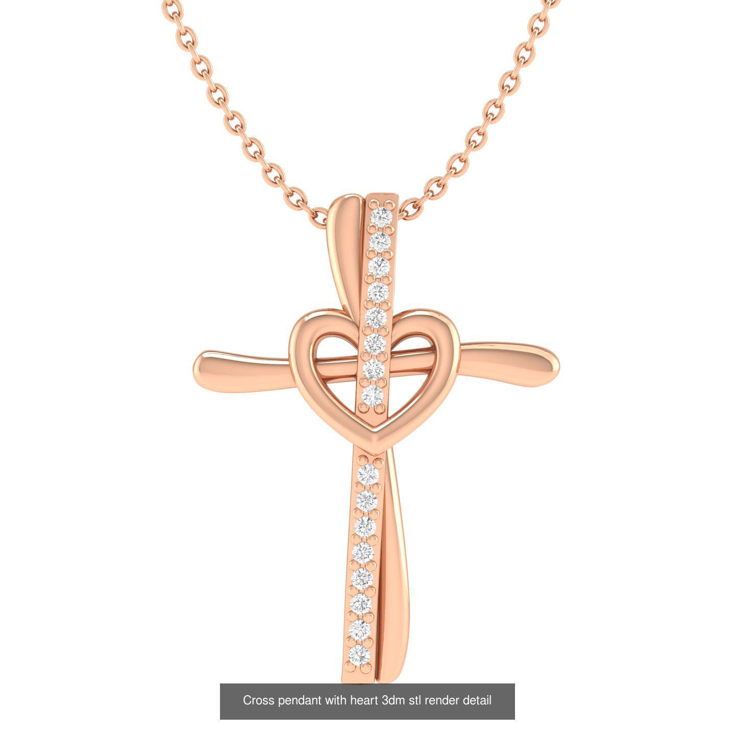 50 Cross Diamond Ring Earrings Pendant Bracelet Renders 3D Model Collection_34