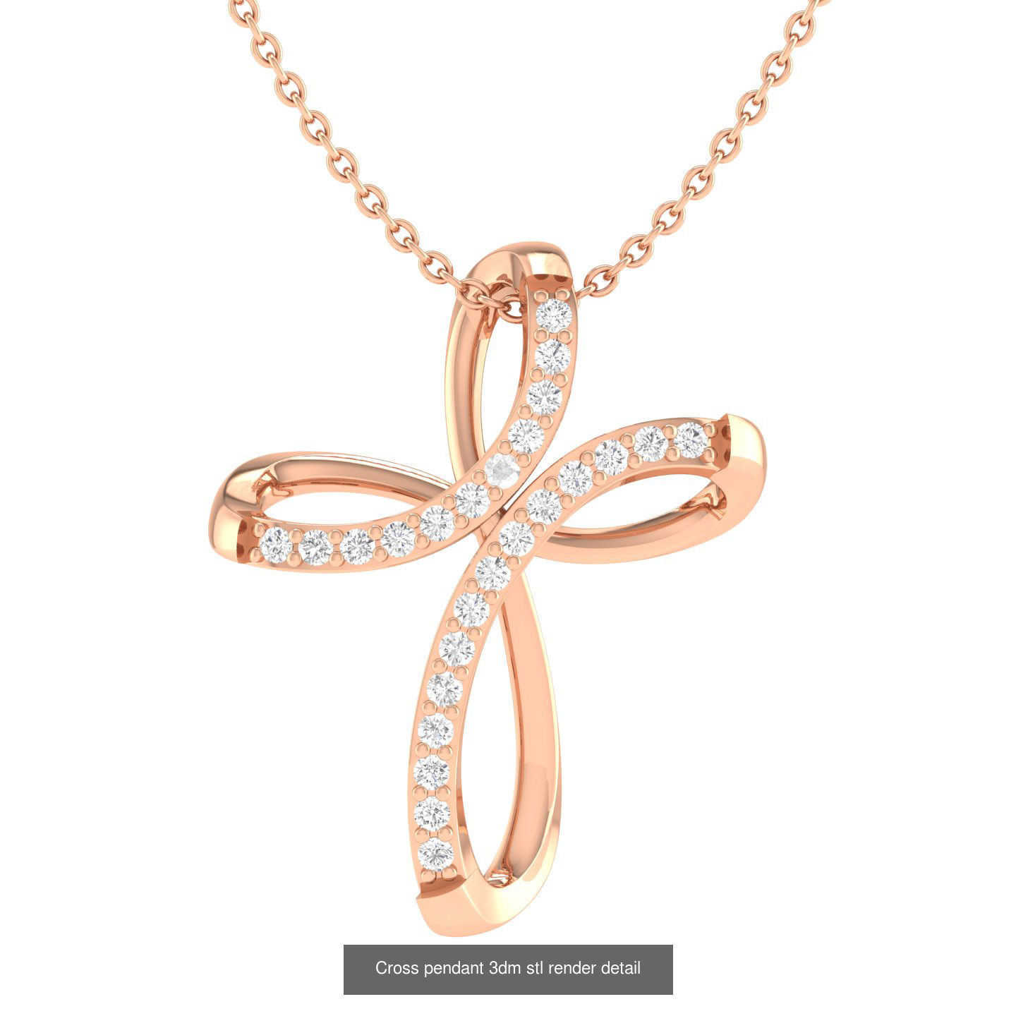 50 Cross Diamond Ring Earrings Pendant Bracelet Renders 3D Model Collection_33