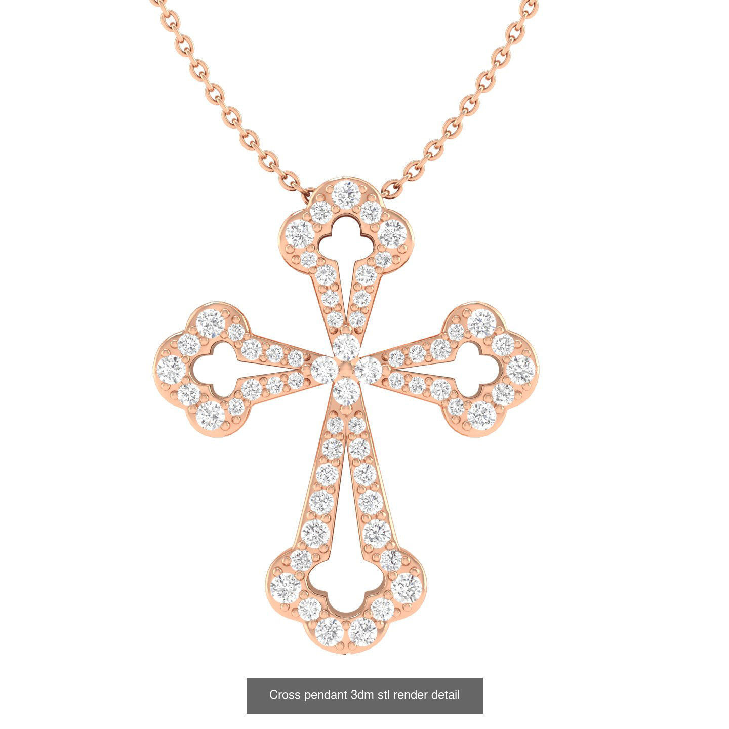 50 Cross Diamond Ring Earrings Pendant Bracelet Renders 3D Model Collection_20
