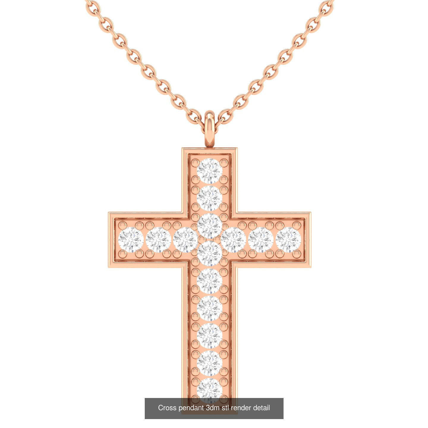 50 Cross Diamond Ring Earrings Pendant Bracelet Renders 3D Model Collection_37
