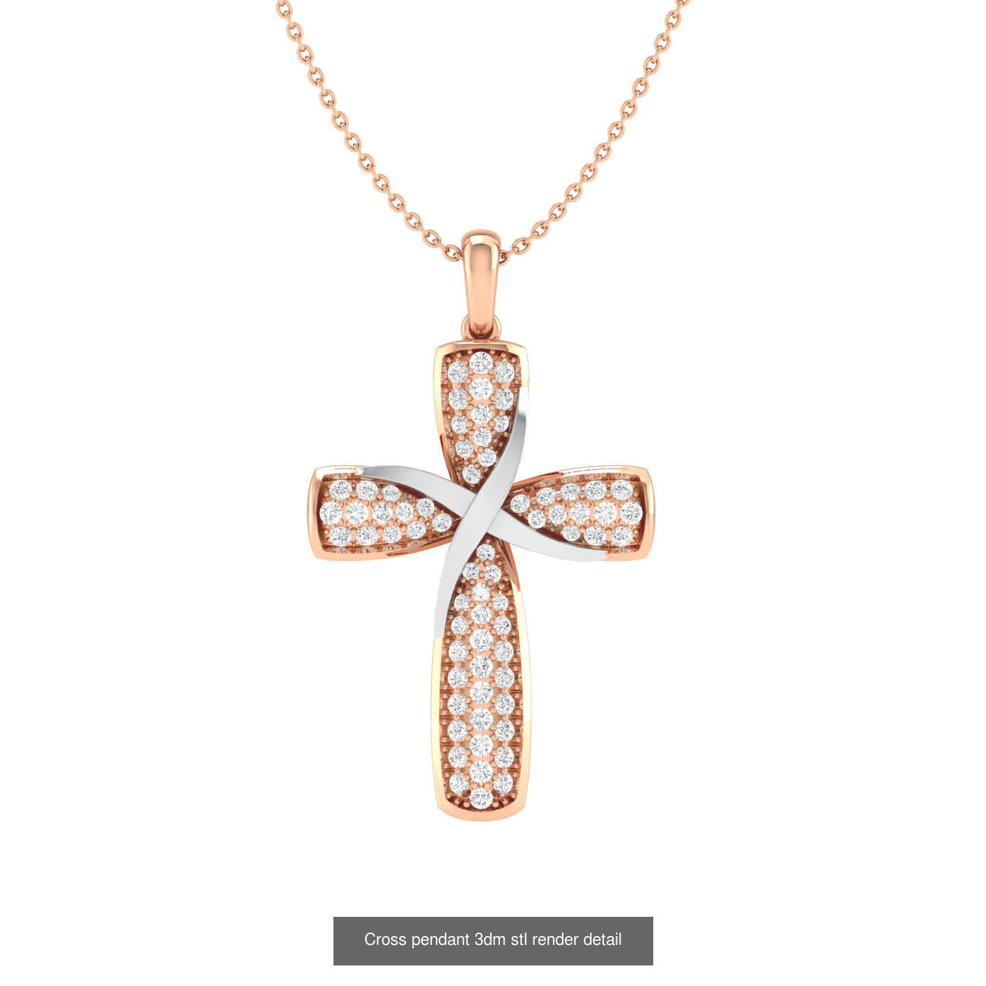 50 Cross Diamond Ring Earrings Pendant Bracelet Renders 3D Model Collection_30