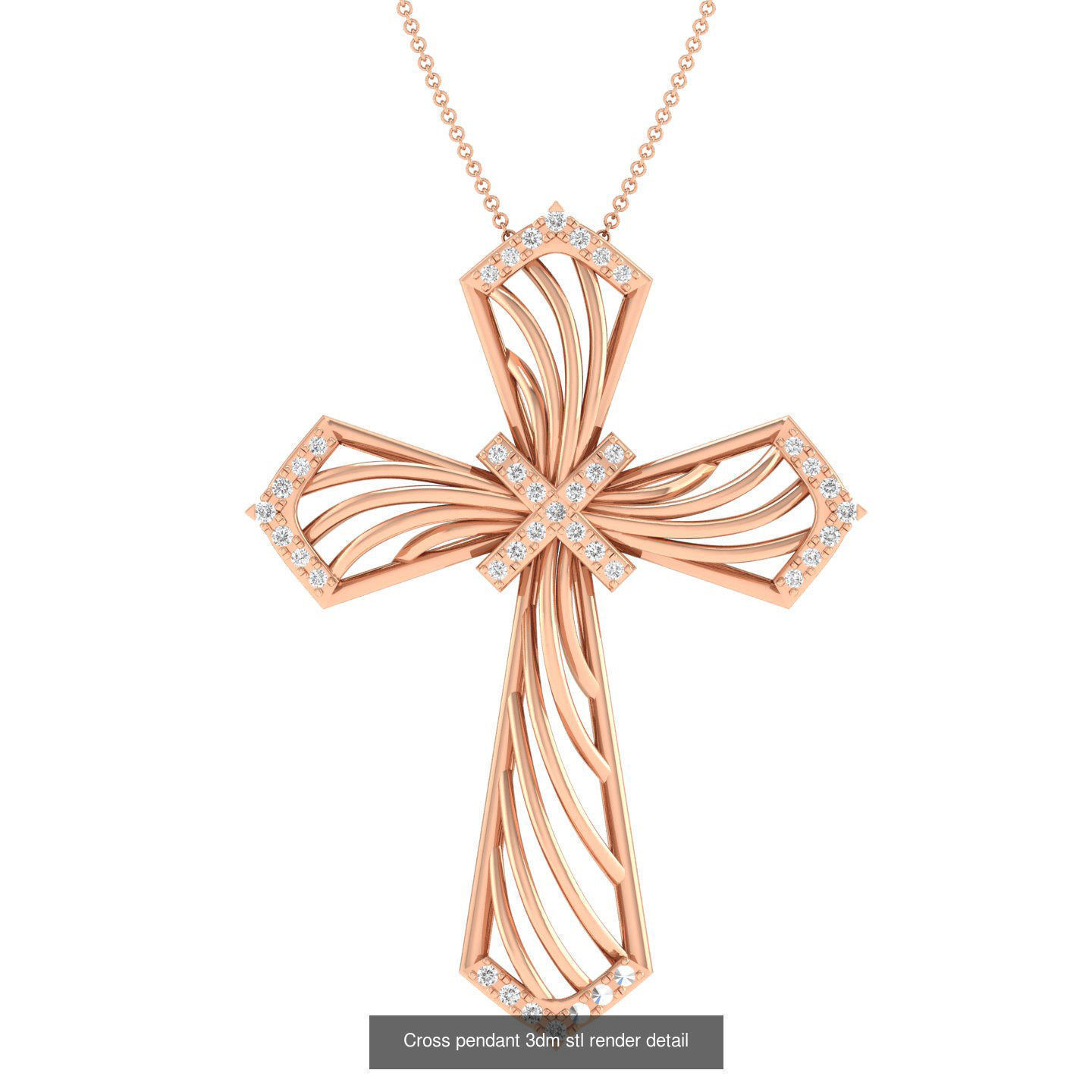 50 Cross Diamond Ring Earrings Pendant Bracelet Renders 3D Model Collection_14