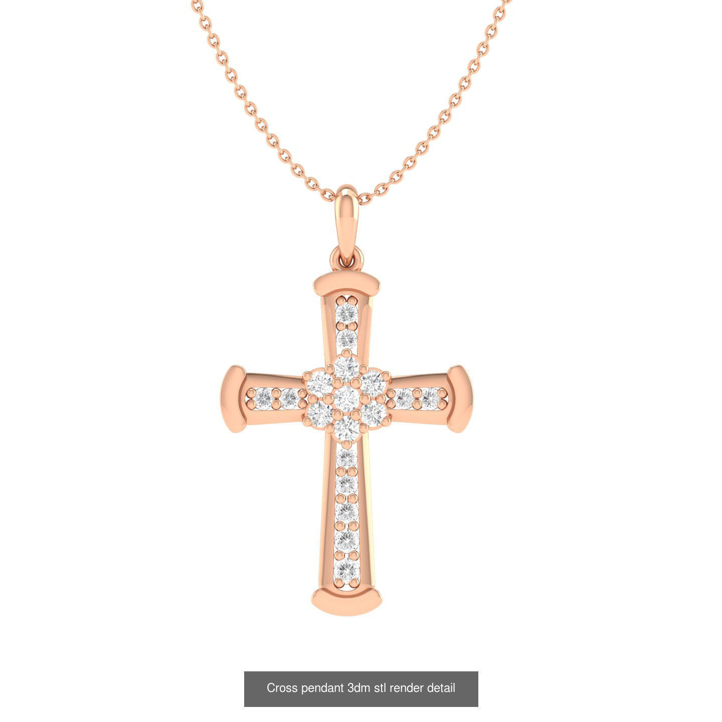 50 Cross Diamond Ring Earrings Pendant Bracelet Renders 3D Model Collection_13