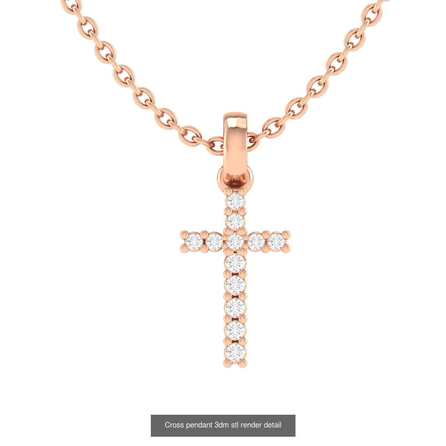 50 Cross Diamond Ring Earrings Pendant Bracelet Renders 3D Model Collection_32