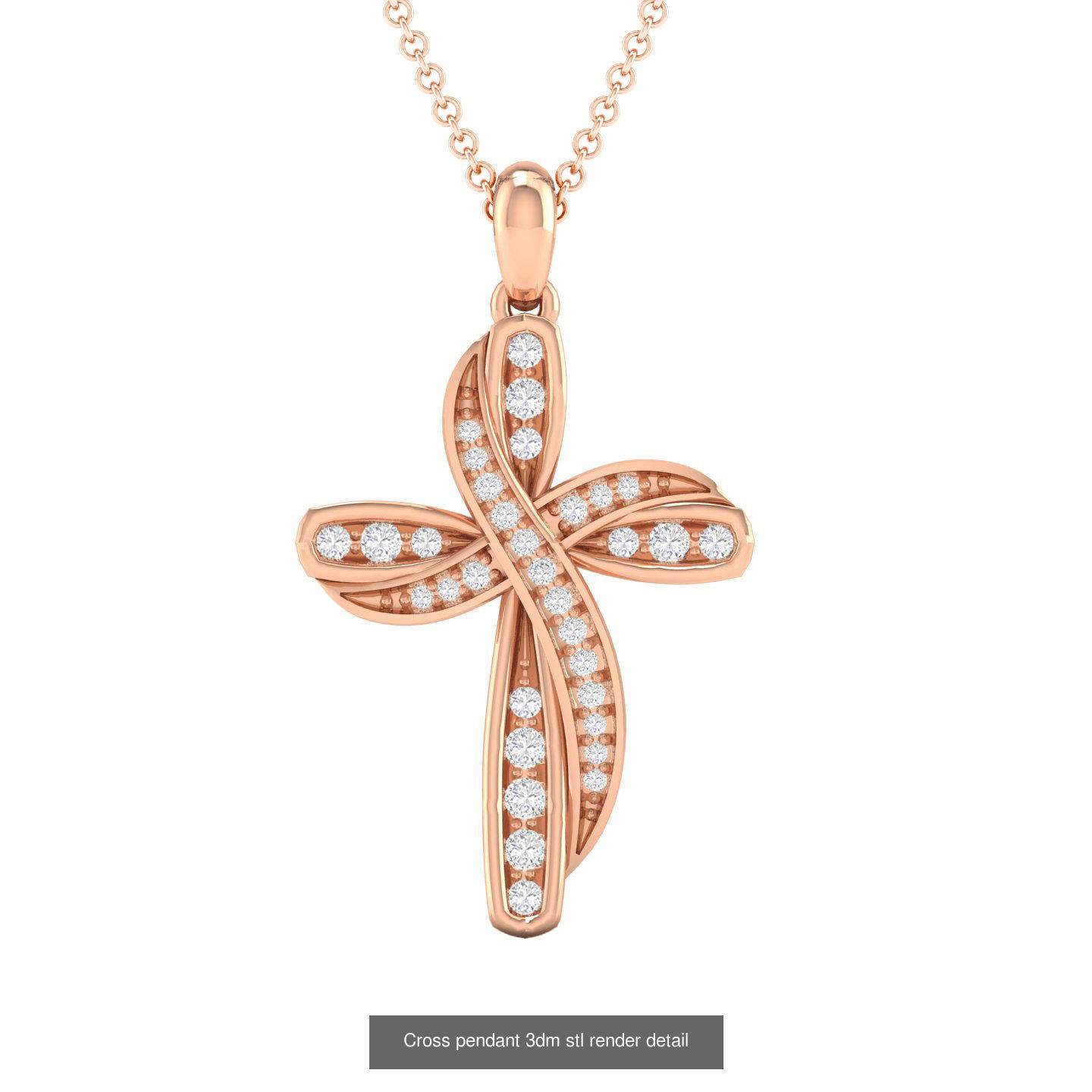 50 Cross Diamond Ring Earrings Pendant Bracelet Renders 3D Model Collection_26