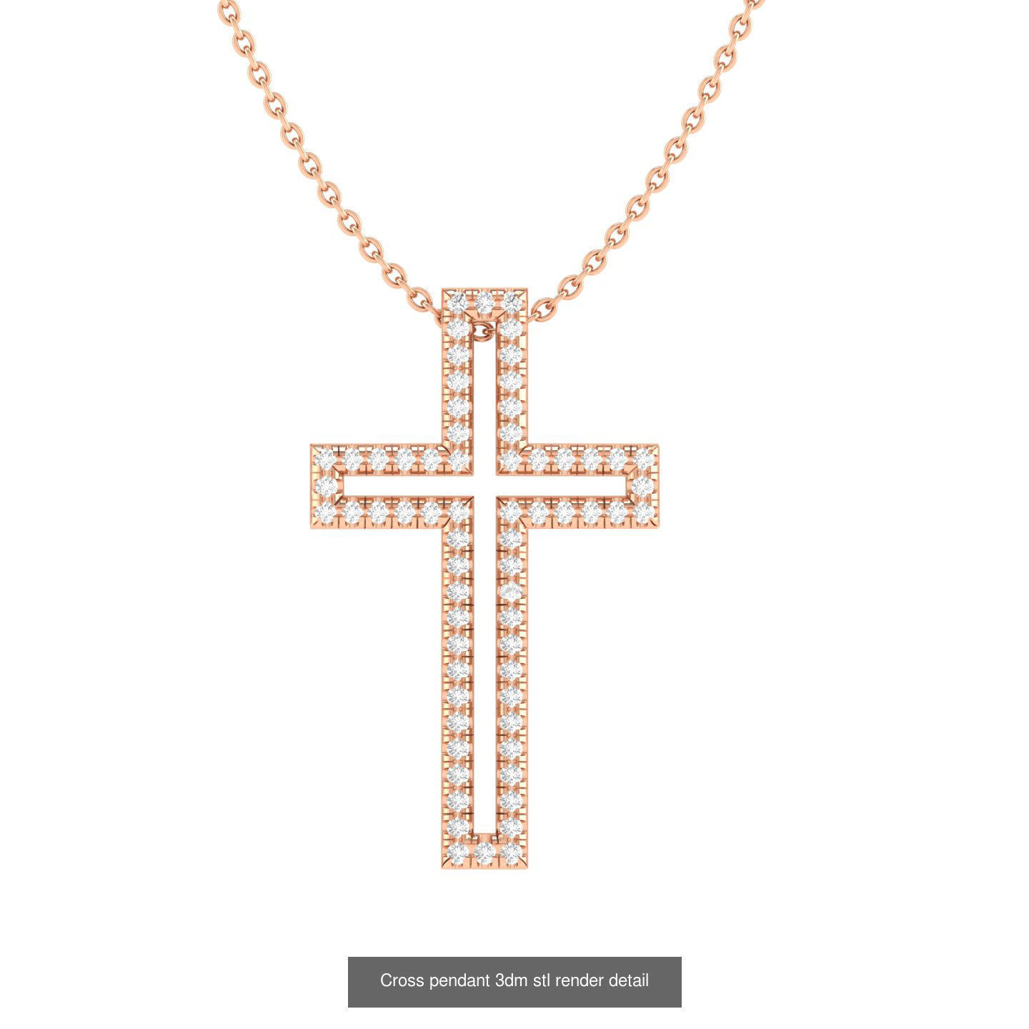 50 Cross Diamond Ring Earrings Pendant Bracelet Renders 3D Model Collection_24