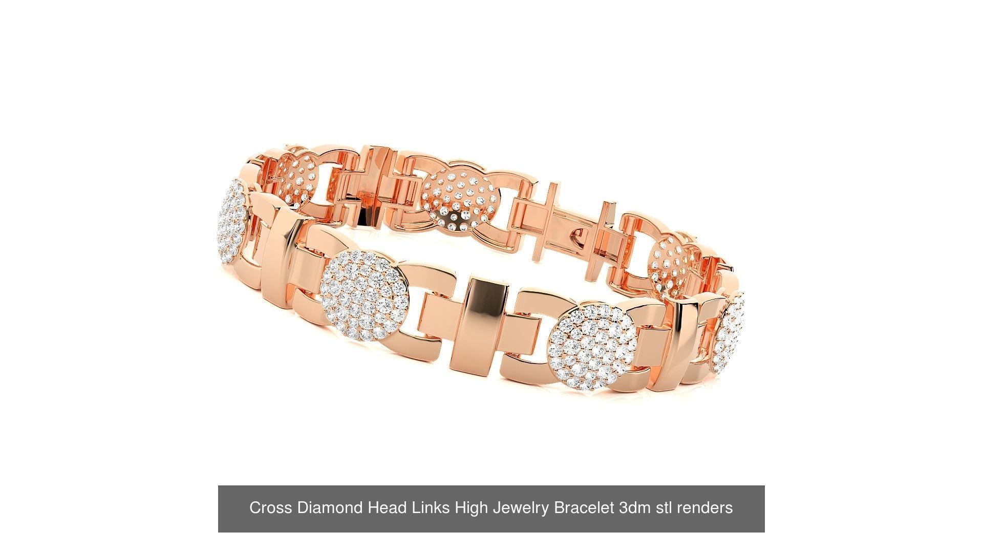 50 Cross Diamond Ring Earrings Pendant Bracelet Renders 3D Model Collection_50