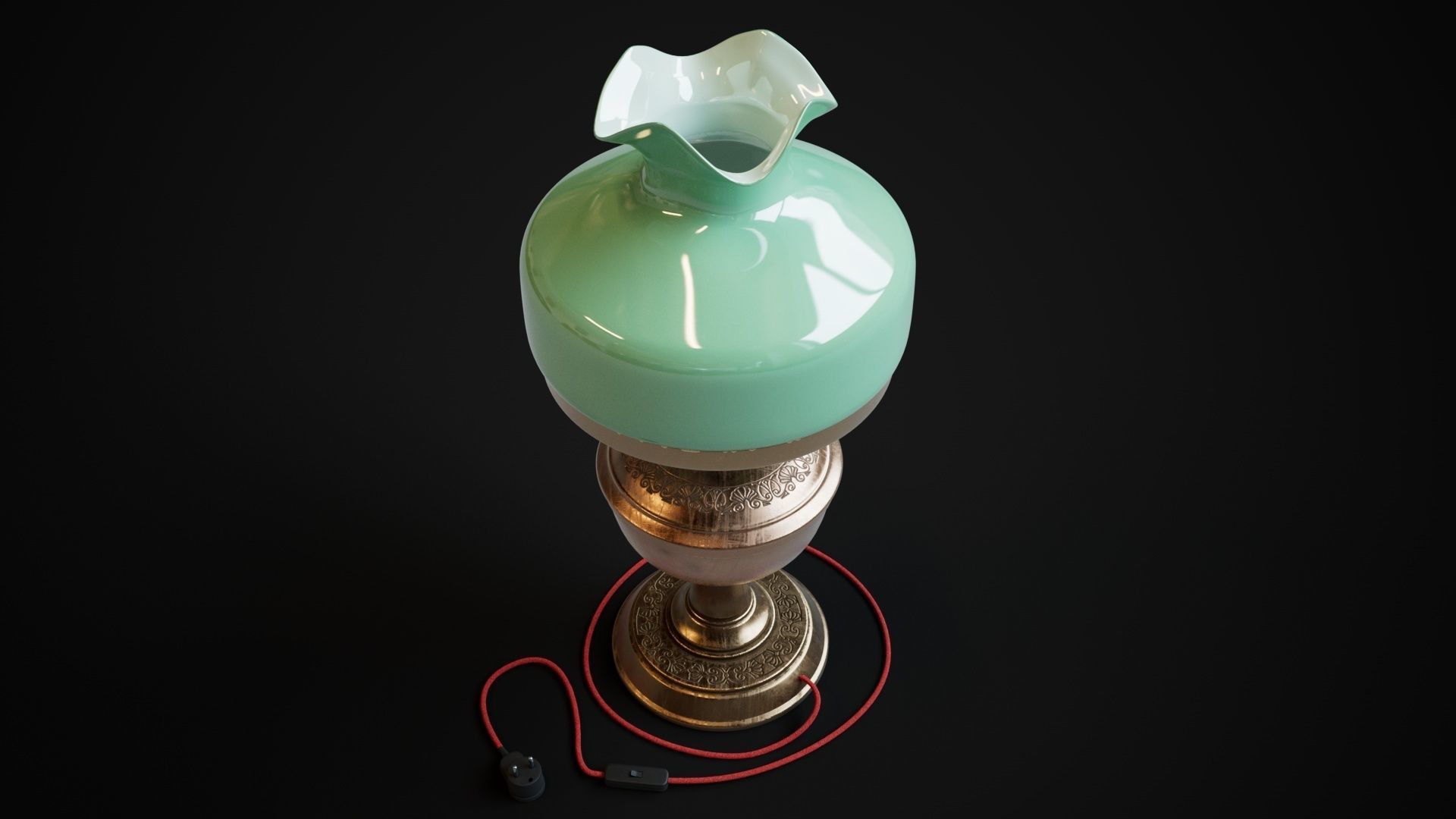Bronze oil lamp 3D model_9