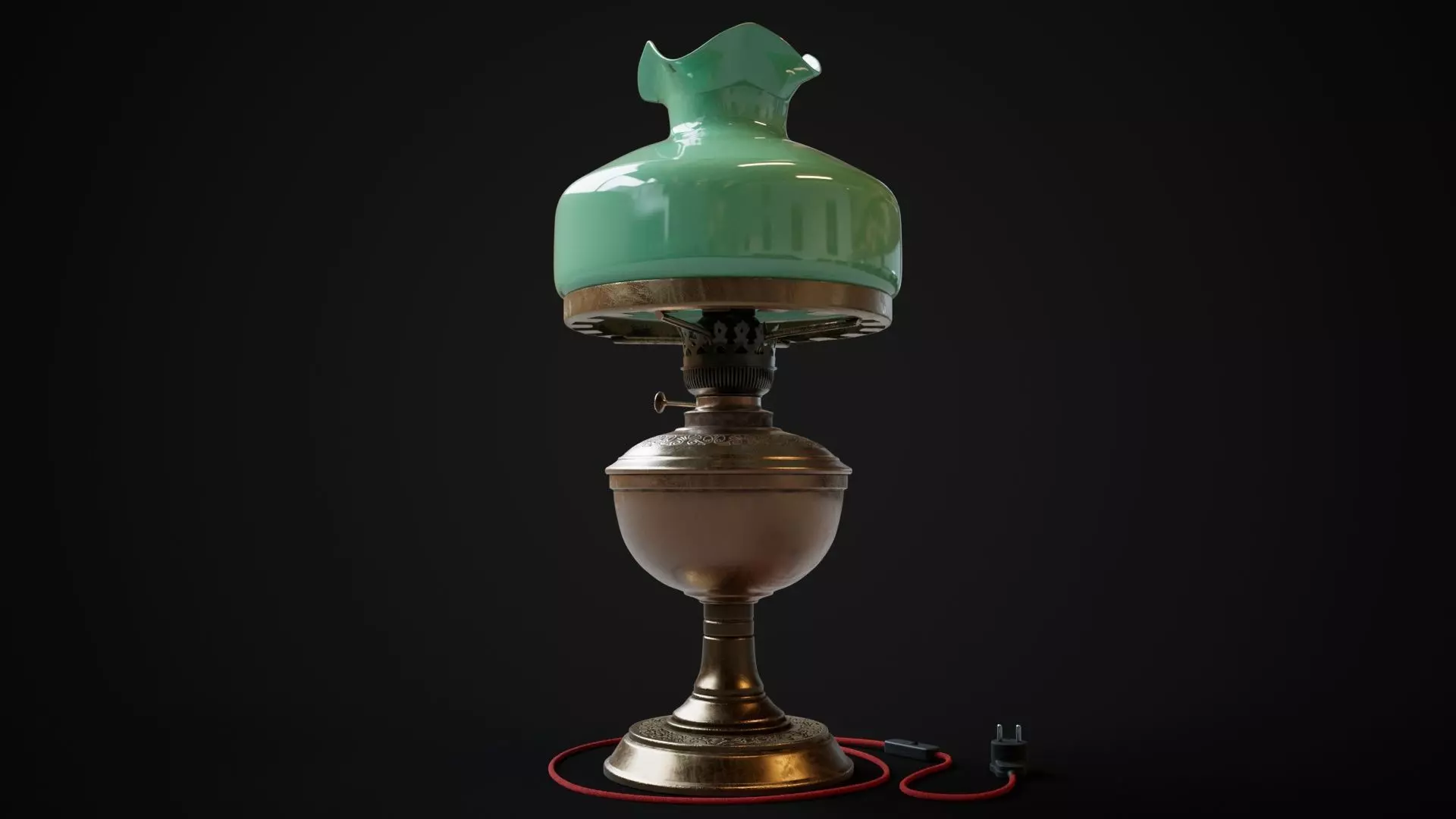 Bronze oil lamp 3D model_0