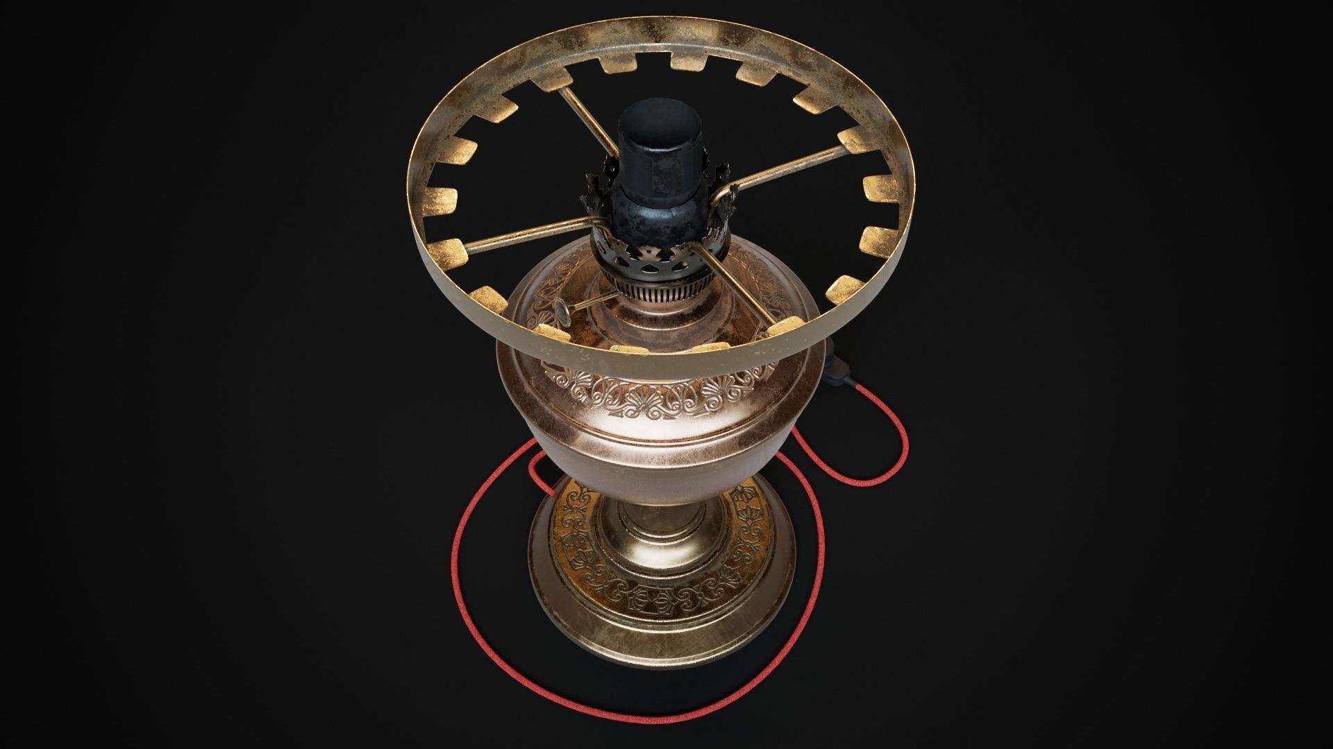 Bronze oil lamp 3D model_21