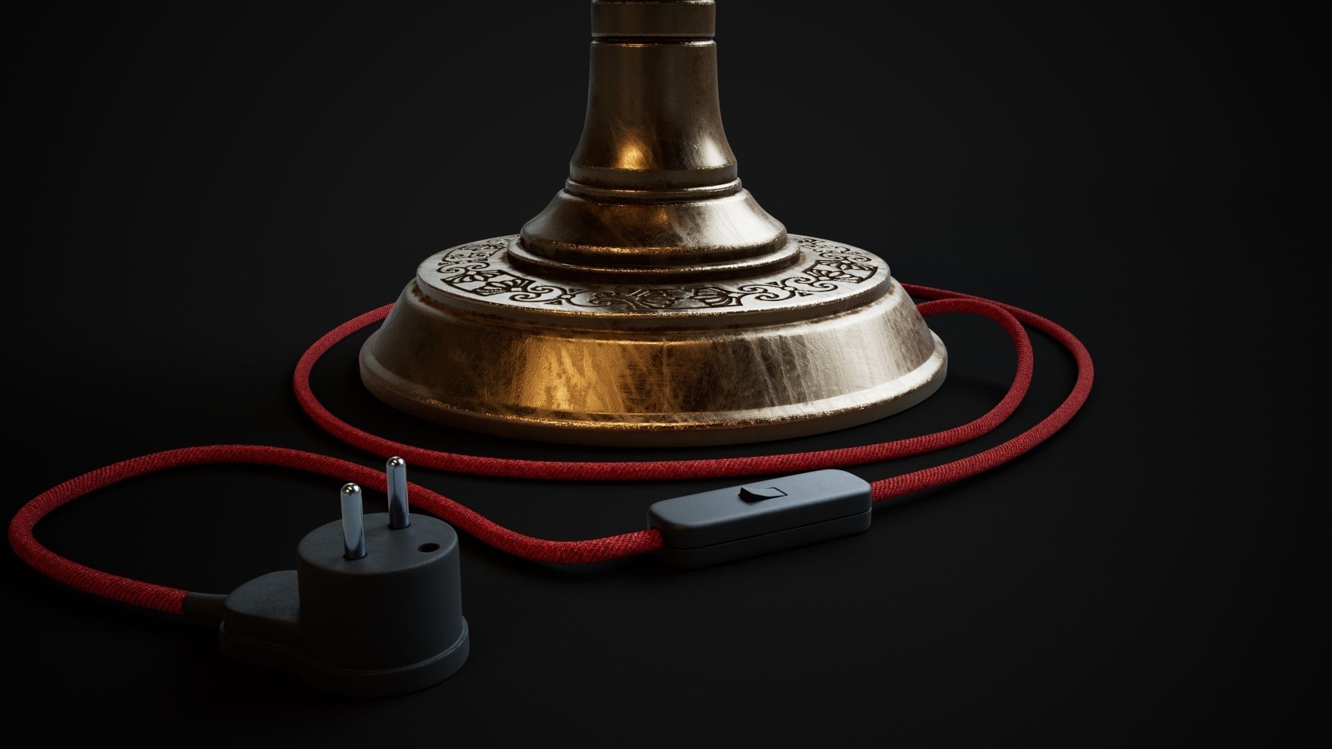 Bronze oil lamp 3D model_10