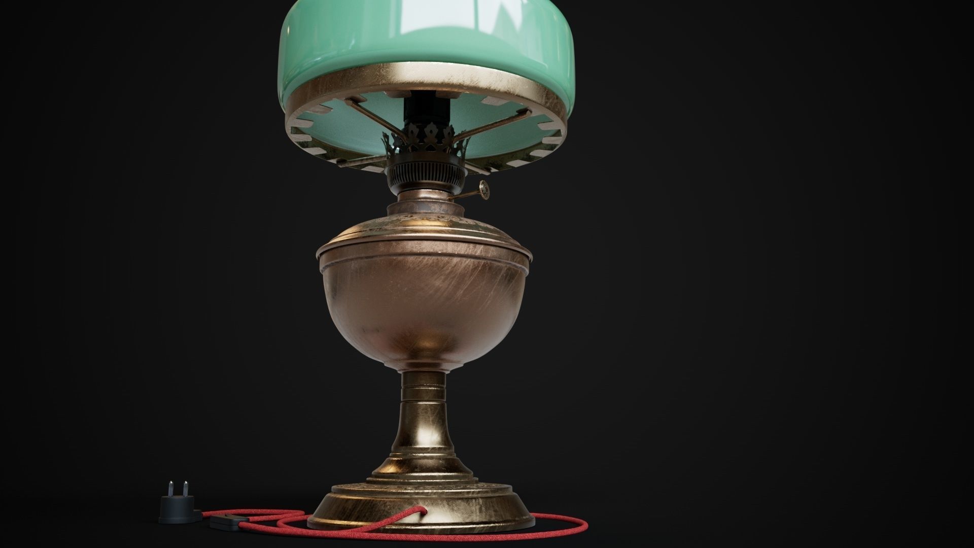 Bronze oil lamp 3D model_5
