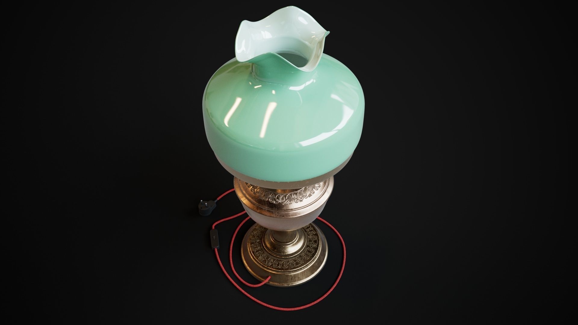 Bronze oil lamp 3D model_16