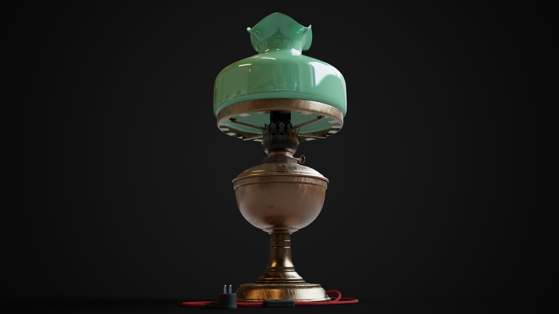 Bronze oil lamp 3D model_4