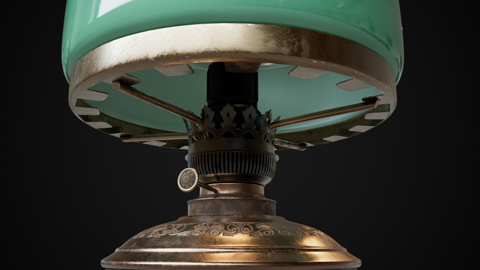 Bronze oil lamp 3D model_7