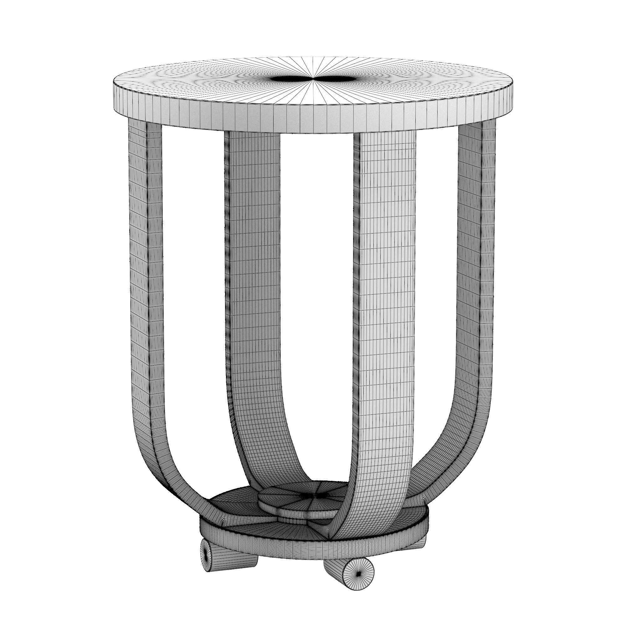 Art Deco Lacquered Side Table 3D model_5