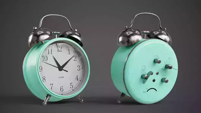 Alarm Clock Game-ready Low-poly 3D model