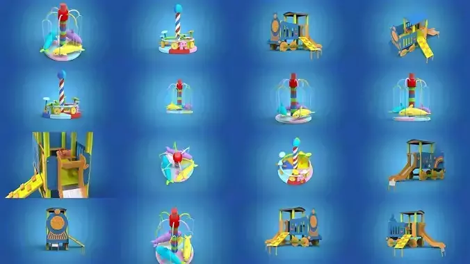 Playground for kids Pack 1 3D Model Collection