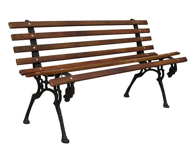 Rustic Park bench-3Ds-Max Low-poly 3D model