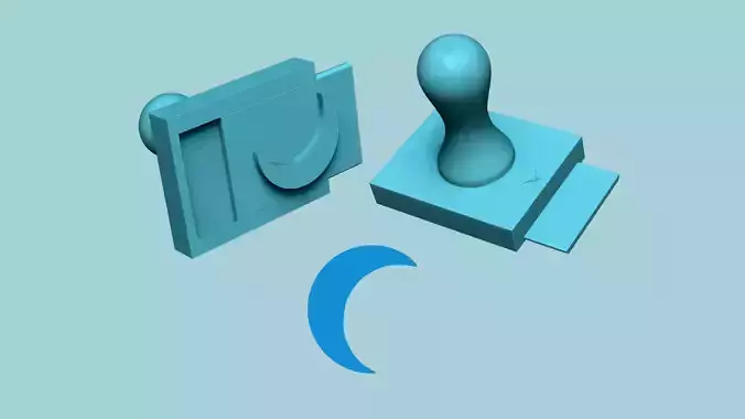 Stamp 02 - Moon - Fondant Decoration Maker Toy 3D print model