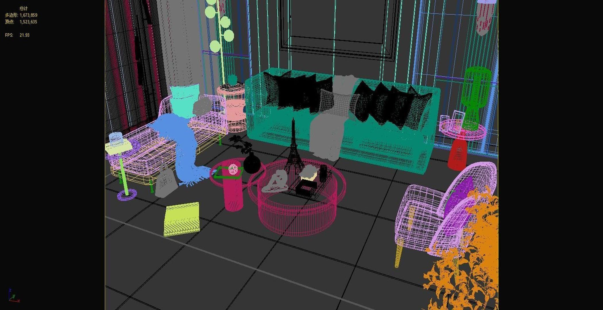 Sofa Table Combination Luxury Modern 3D model_6