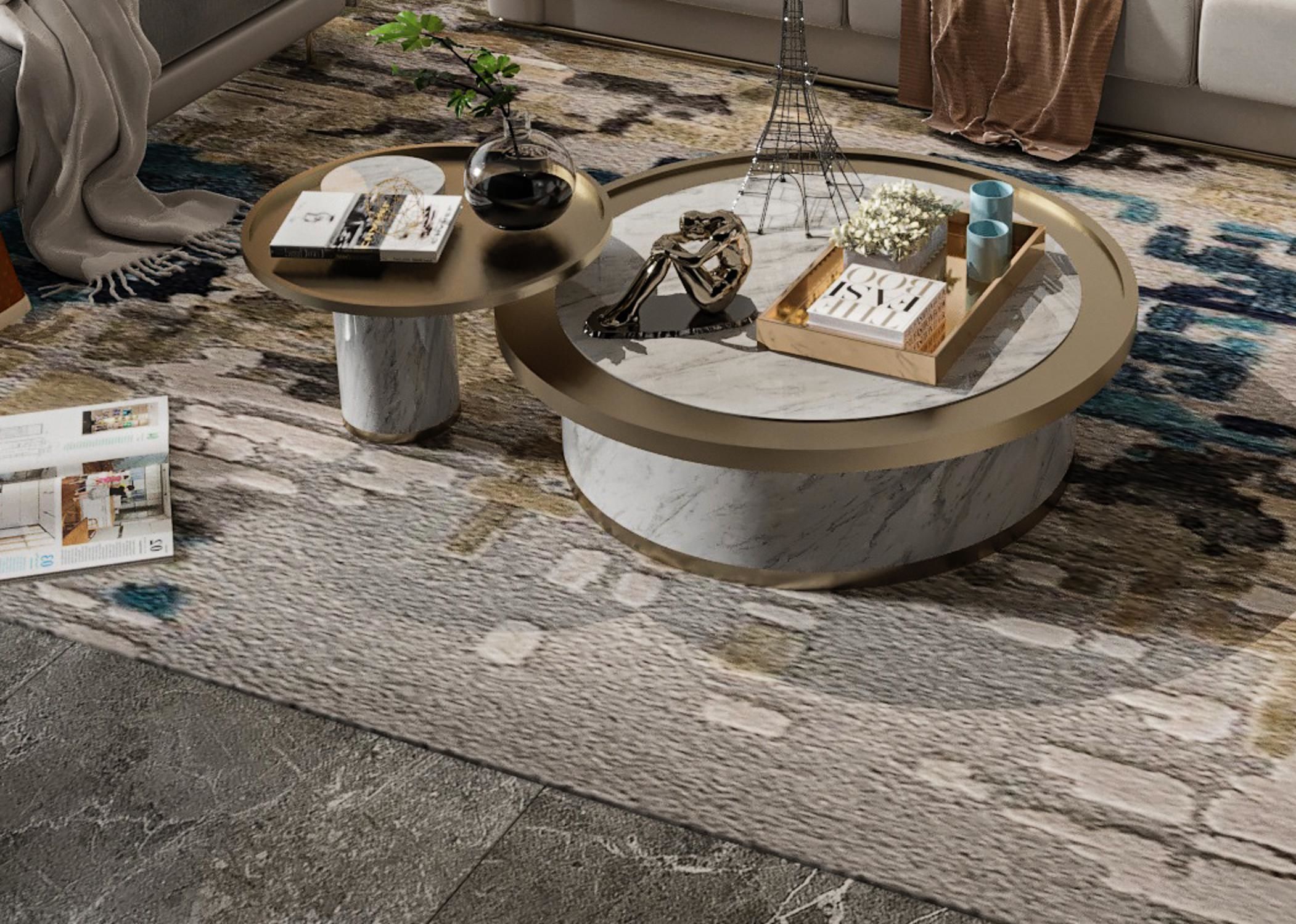 Sofa Table Combination Luxury Modern 3D model_1