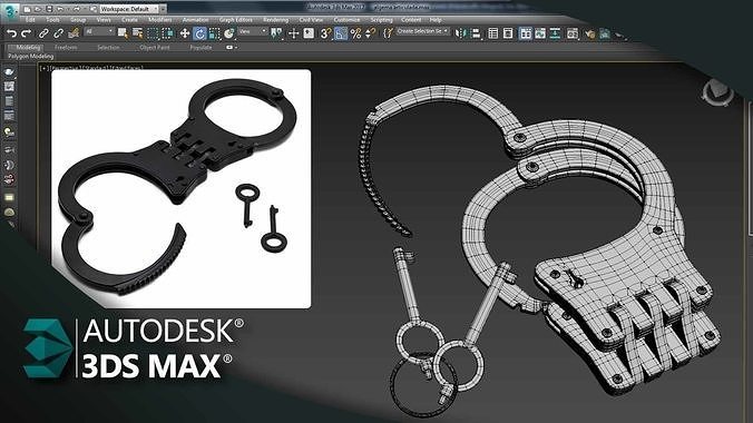 Model-Hinged-Handcuffs-Hinged-3ds-Max Low-poly 3D model