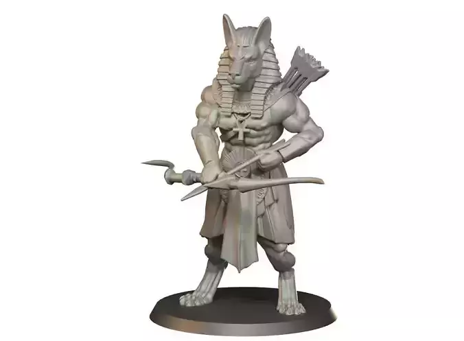 Egyptian God Anubis with bow 3D print model