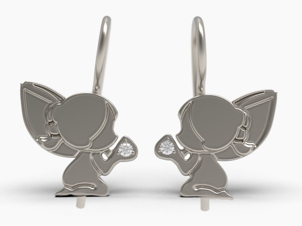 Fairy earring kids 3D print model 3D print model_7