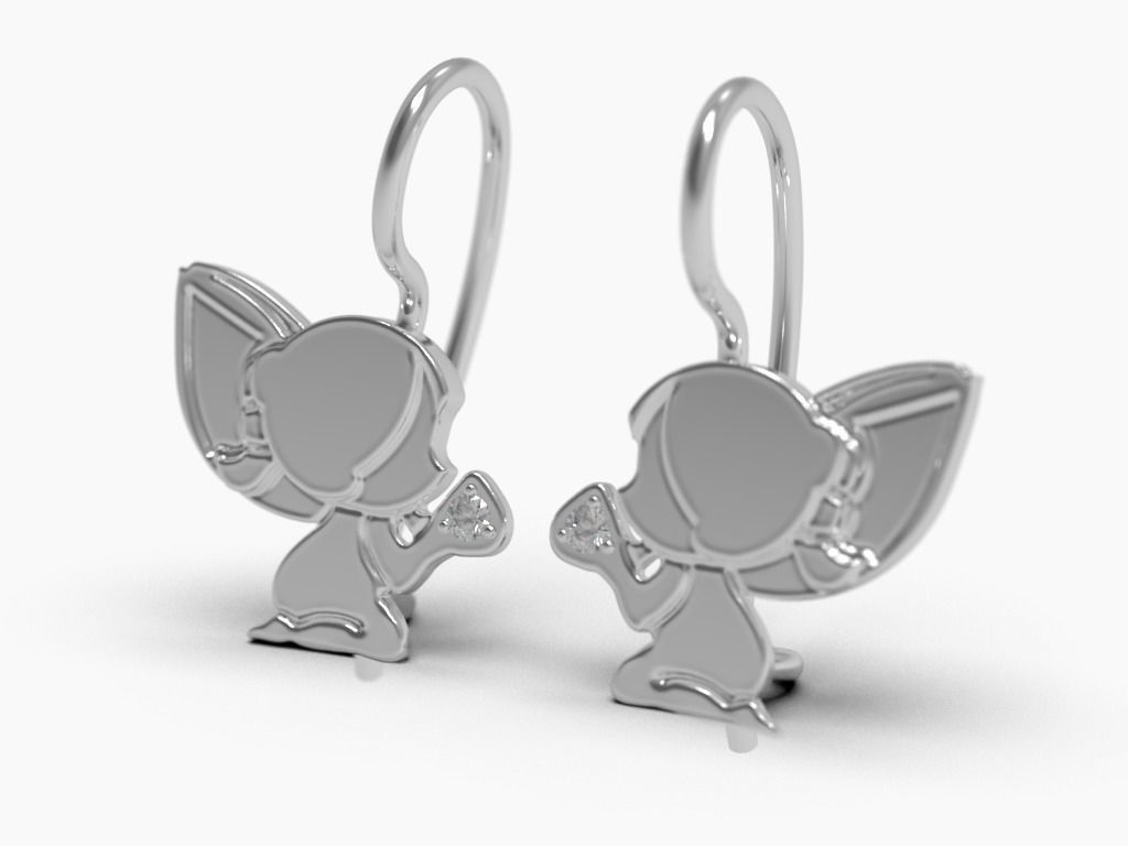 Fairy earring kids 3D print model 3D print model_3