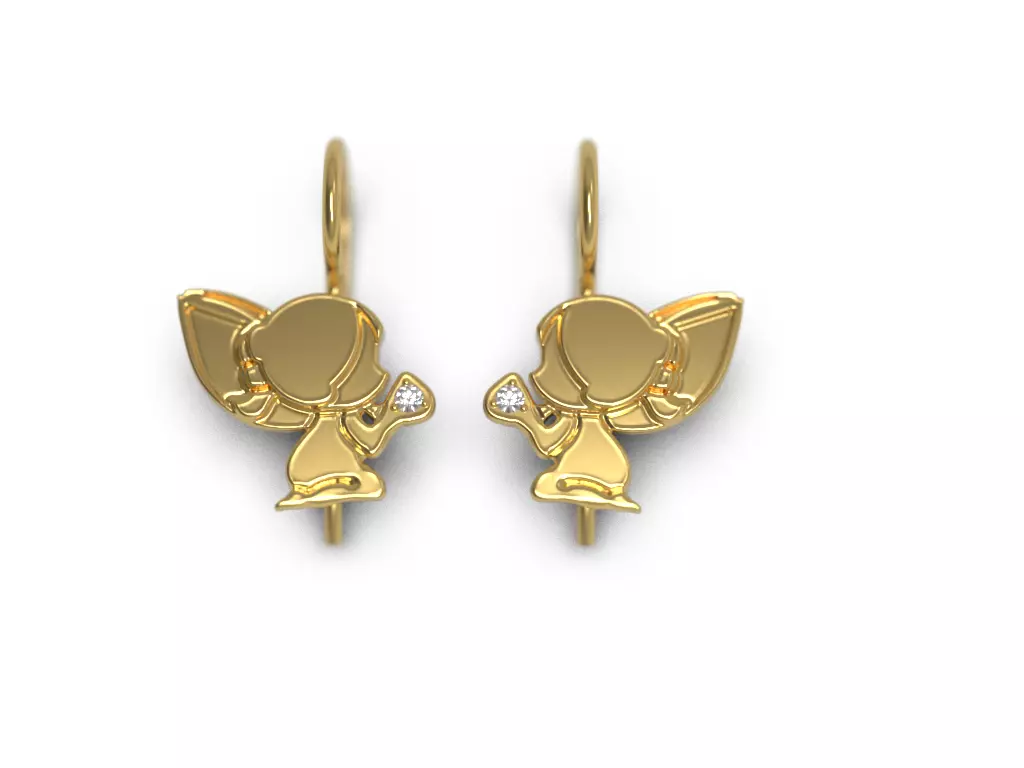 Fairy earring kids 3D print model 3D print model_0