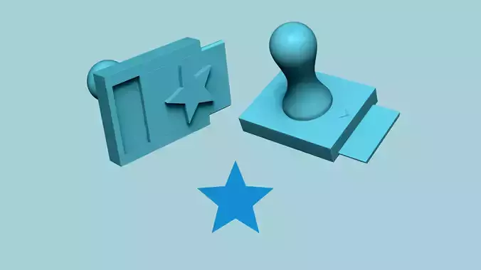Stamp 04 - Star - Fondant Decoration Maker Toy Free 3D print model