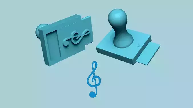 Stamp 05 - Music - Fondant Decoration Maker Toy 3D print model