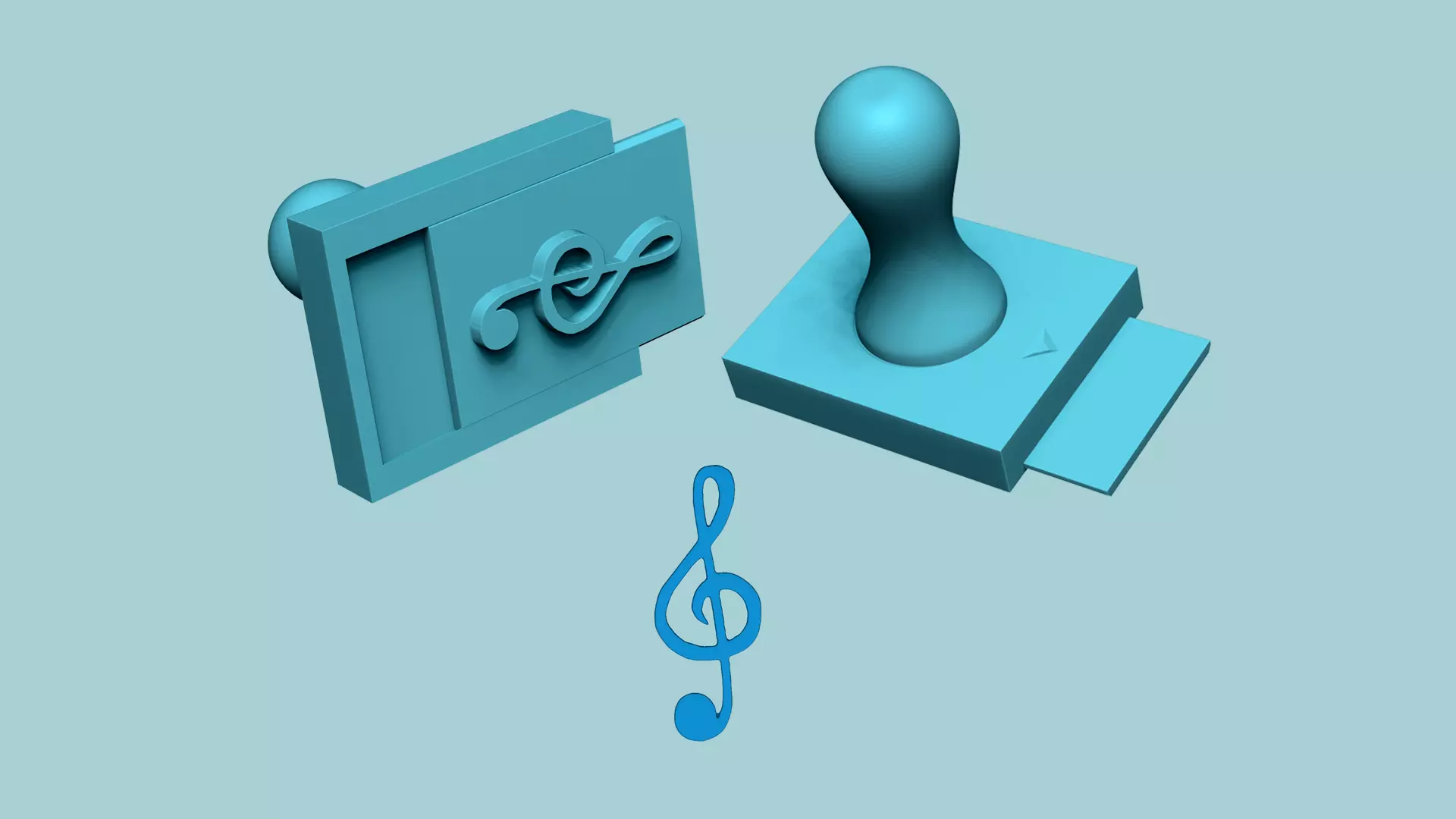 Stamp 05 - Music - Fondant Decoration Maker Toy 3D print model_0