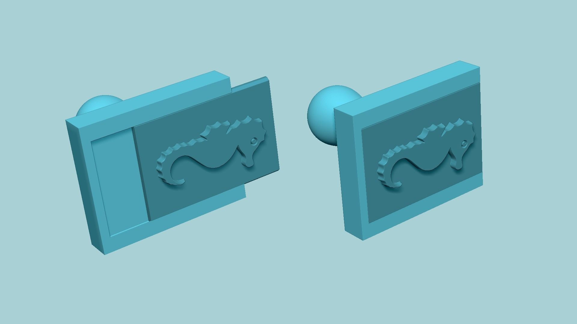 Stamp 06 - Sea Horse - Fondant Decoration Maker Toy 3D print model_8