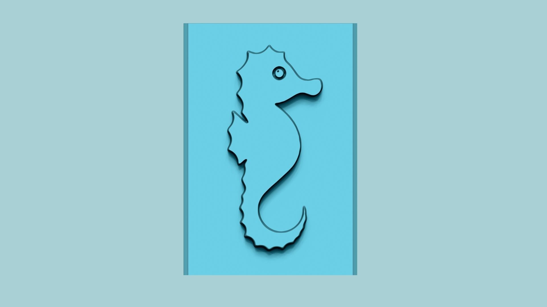 Stamp 06 - Sea Horse - Fondant Decoration Maker Toy 3D print model_6
