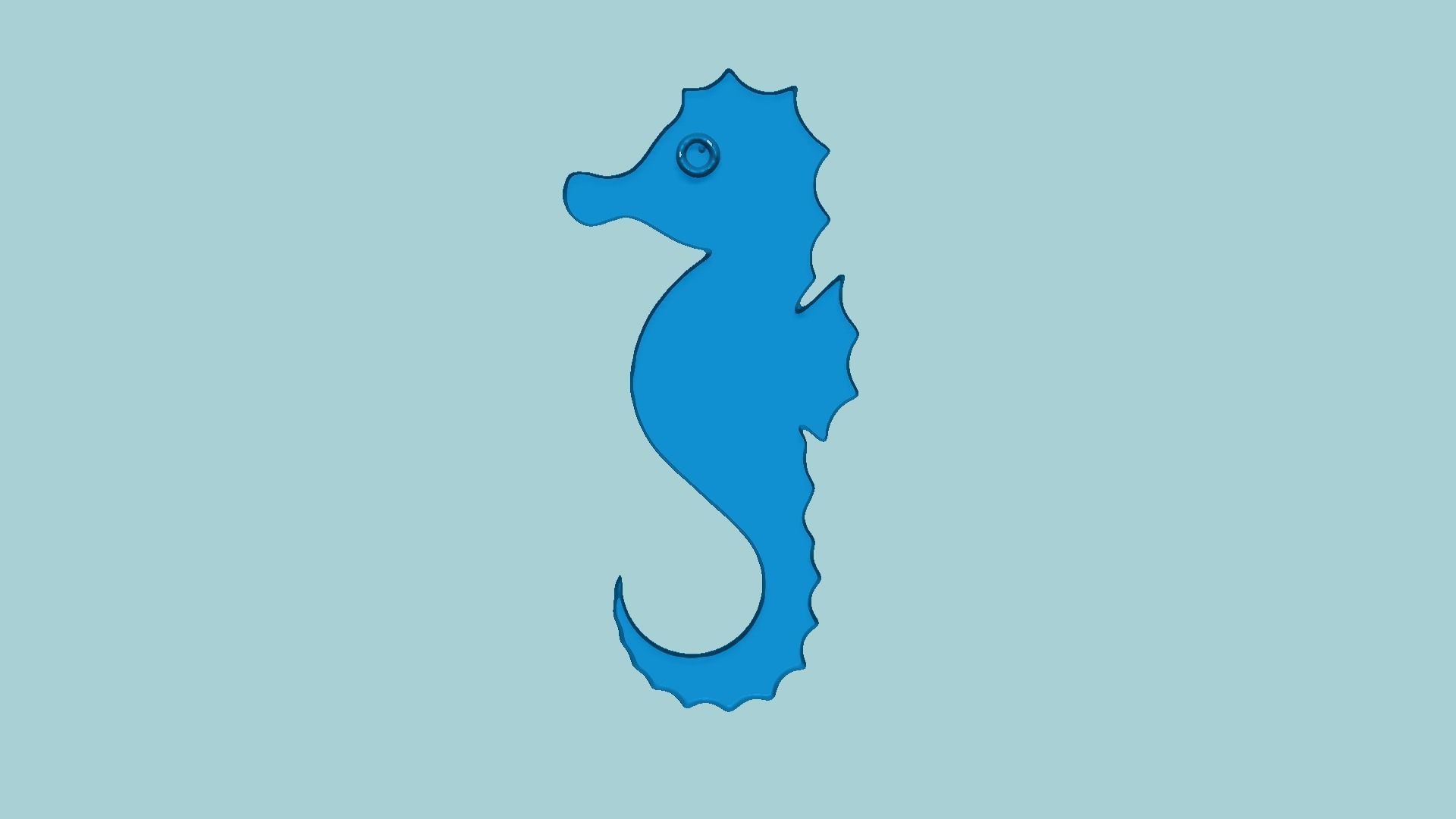 Stamp 06 - Sea Horse - Fondant Decoration Maker Toy 3D print model_10