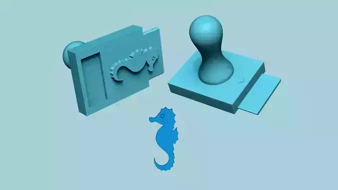 Stamp 06 - Sea Horse - Fondant Decoration Maker Toy 3D print model