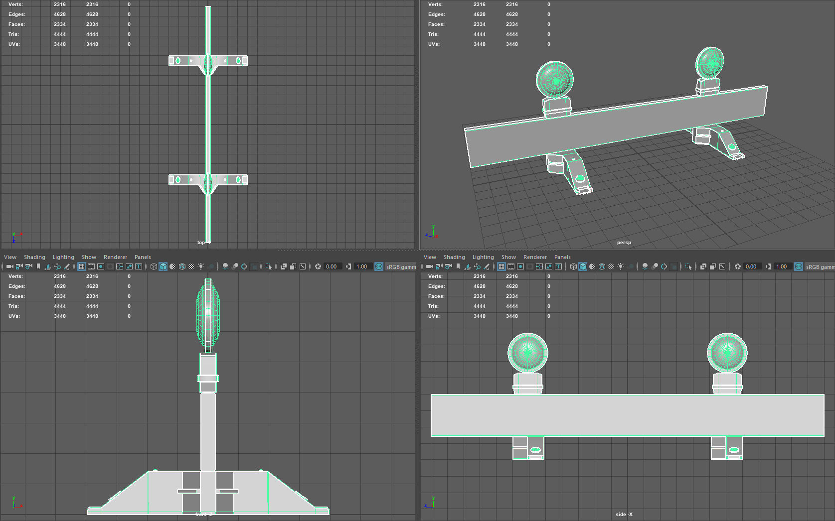 No-Entry Safety Barricade Low-poly 3D model_10