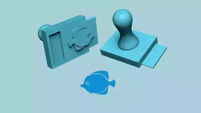 Stamp 07 - Fish - Fondant Decoration Maker Toy 3D print model