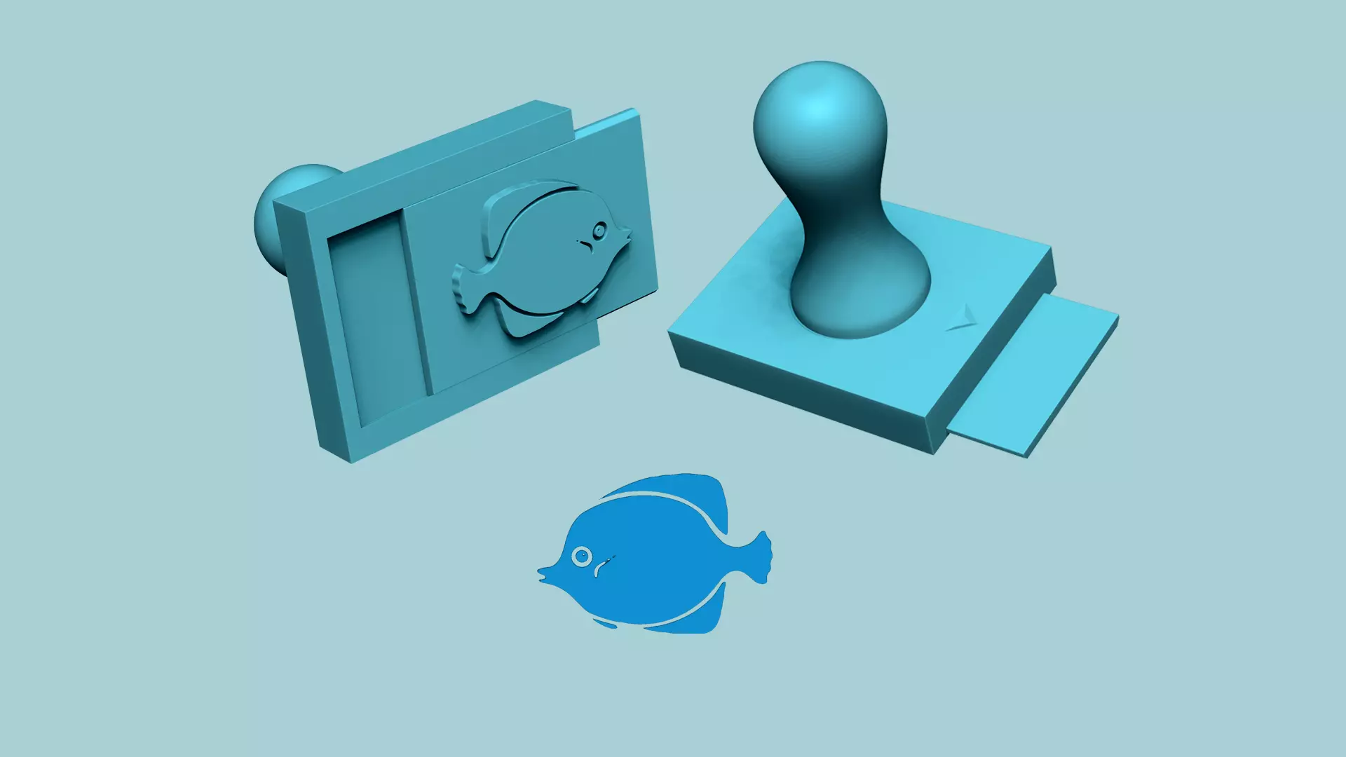 Stamp 07 - Fish - Fondant Decoration Maker Toy 3D print model_0