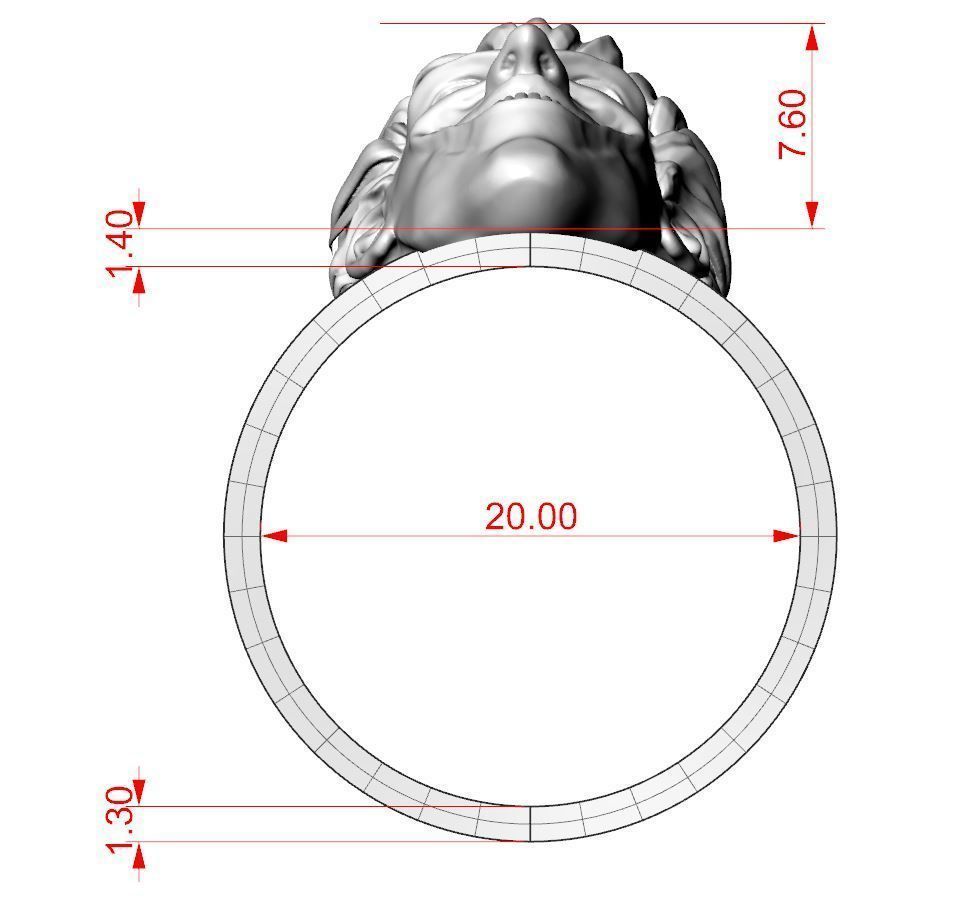 Ring Joker face 3D print model 3D print model_10