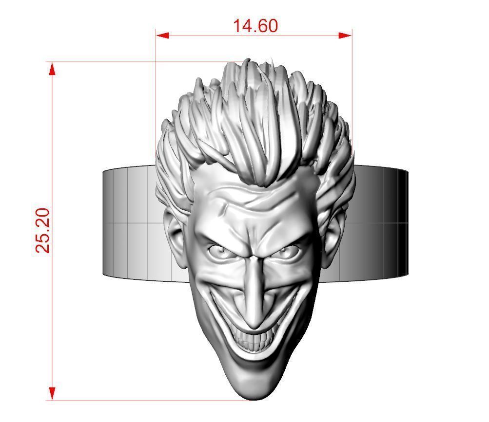 Ring Joker face 3D print model 3D print model_11