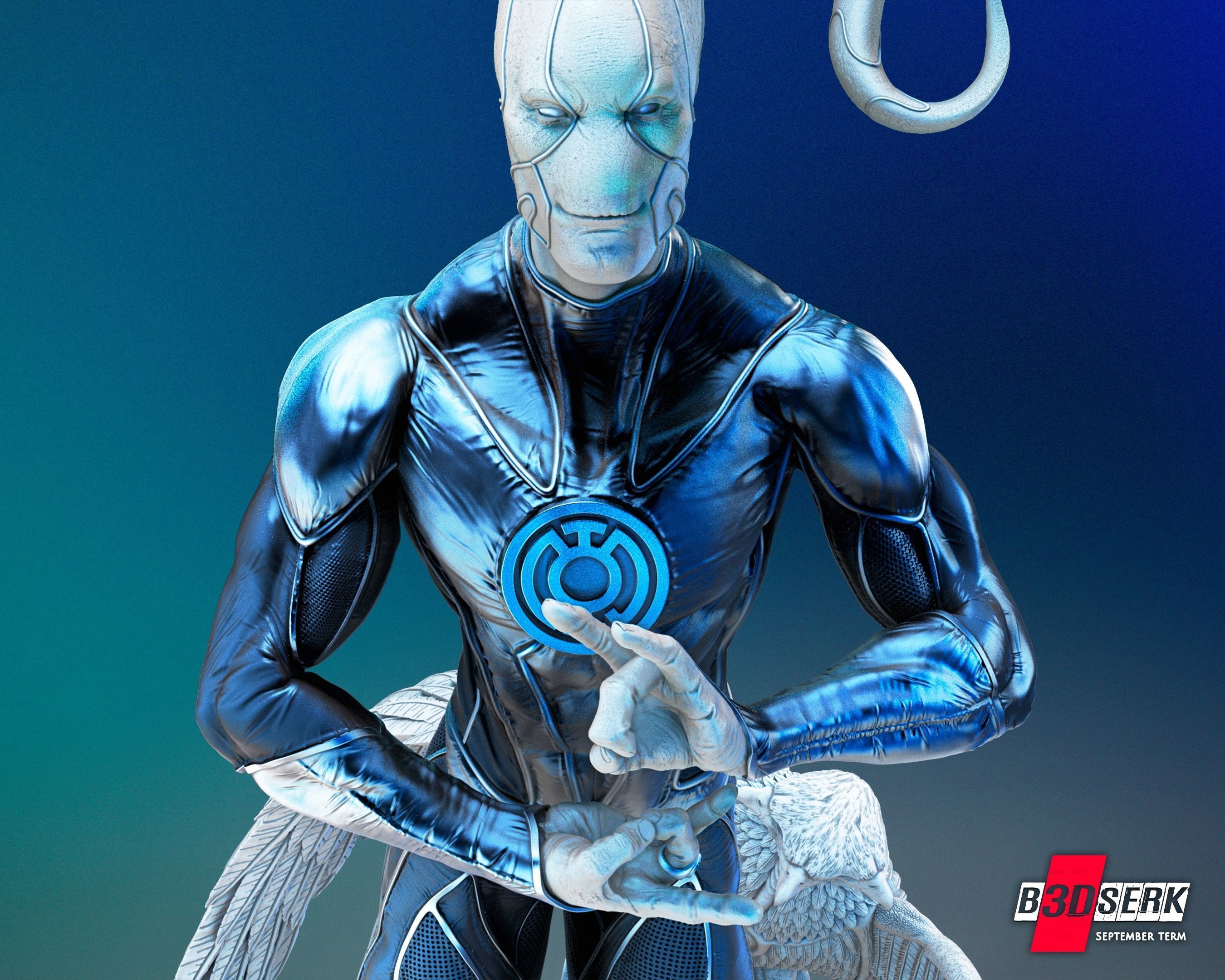 Saint Walker - Blue Lantern Bust for printing 3D print model_9